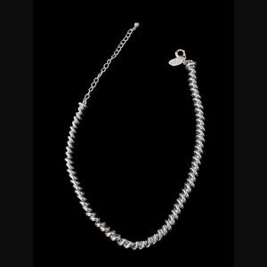 Chicos Silver Tone Simply Elegant Twist Chain 19" Collar Necklace